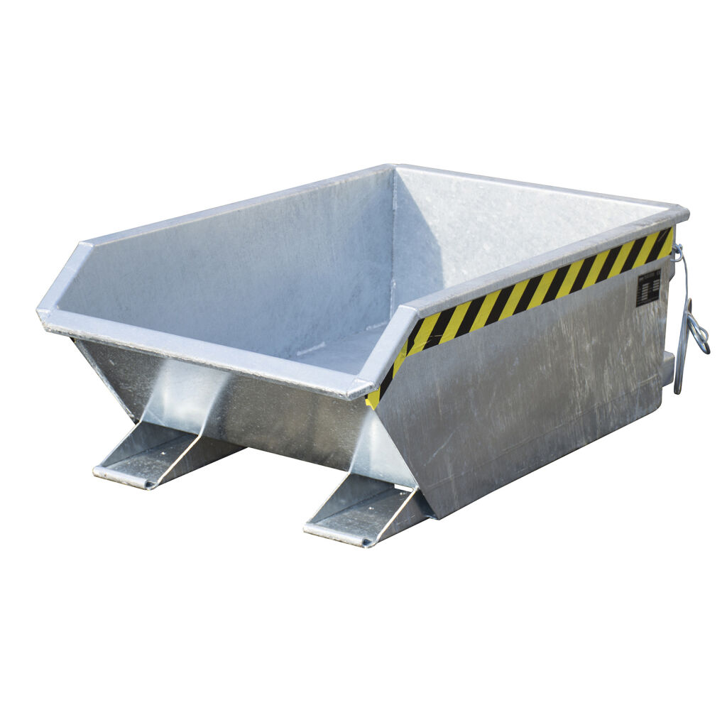 Automatic tilting automatic tilting container low construction height